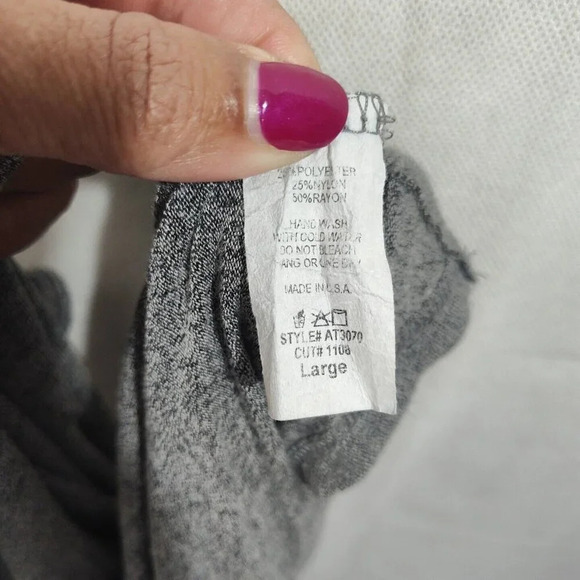 Caralase Grey V-neck Top Shirt Women Size L Sleeveless Casual - Picture 7 of 7